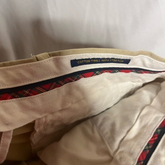 Polo Ralph Lauren Khaki Chino Pants Men 34x32 Beige Flat Front Stretch Slim Fit - Picture 5 of 7